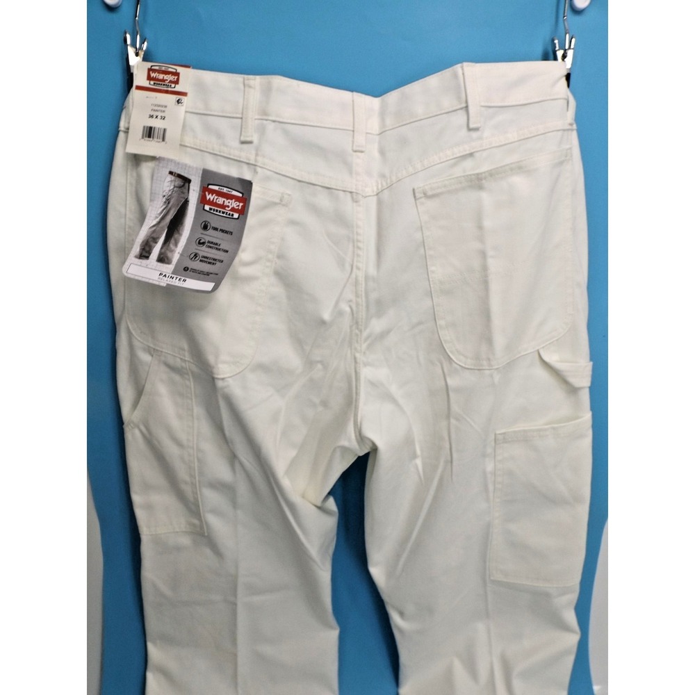 Wrangler Workwear Painter White Utility Pant - Men's Size 36 x 32 - Picture 8 of 13